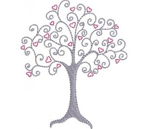 Stickdatei - Baum Herzchen Lebensbaum